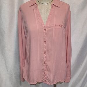 Kut from the Kloth Soft Pink Button-Down Shirt